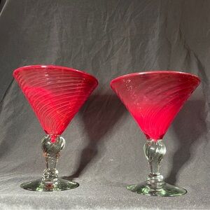 Elegant Red Margarita Glasses